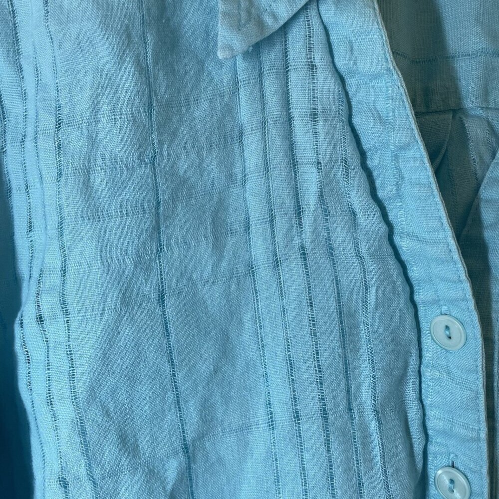 JM Collection Womens Linen Button Up Top Size 14 Lagenlook Beach Travel Summer - Picture 4 of 11